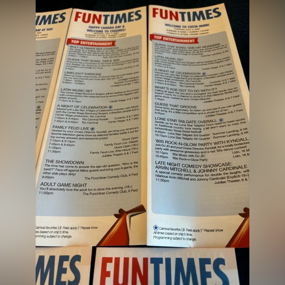 Carnival Cruise Lines Jubilee Fun Times Itineraries - Picture 3 of 4